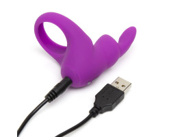 Вибронасадка с кольцом Happy Rabbit Cock Ring фиолетовое-foto2