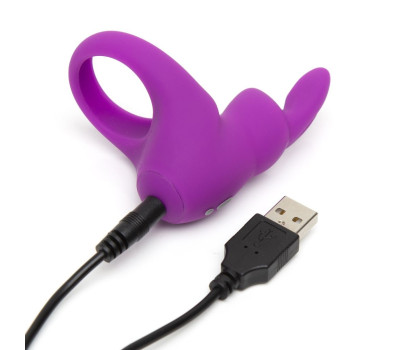 Вибронасадка с кольцом Happy Rabbit Cock Ring фиолетовое