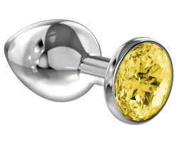 Анальная пробка Diamond Yellow Sparkle Small 4009-02Lola-foto5