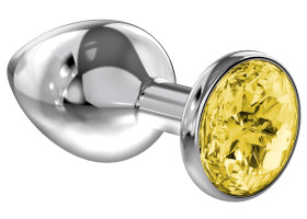Анальная пробка Diamond Yellow Sparkle Small 4009-02Lola-foto5