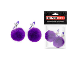 ЗАЖИМЫ ДЛЯ СОСКОВ С ПУШКОМ цвет фиолетовый арт. NTB-80607-foto2