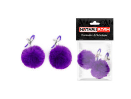 ЗАЖИМЫ ДЛЯ СОСКОВ С ПУШКОМ цвет фиолетовый арт. NTB-80607-foto2