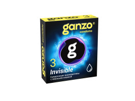 ПРЕЗЕРВАТИВЫ GANZO INVISIBLE №3 BLACK EDITION (гладкие супертонкие с доп. смазкой), 3 шт. в упак.