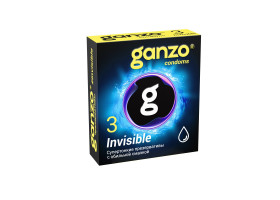 ПРЕЗЕРВАТИВЫ GANZO INVISIBLE №3 BLACK EDITION (гладкие супертонкие с доп. смазкой), 3 шт. в упак.