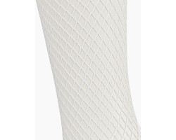 Чулки белые в мелкую сетку с кружевной резинкой (Sense) (S/M)-foto3