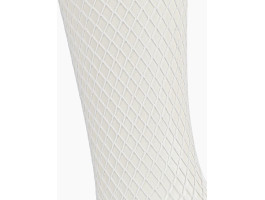 Чулки белые в мелкую сетку с кружевной резинкой (Sense) (S/M)-foto3