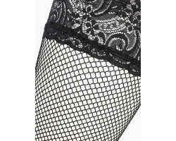 Чулки в мелкую сетку с черной кружевной резинкой (Sense) (S/M)-foto3