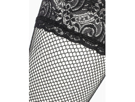 Чулки в мелкую сетку с черной кружевной резинкой (Sense) (S/M)-foto3