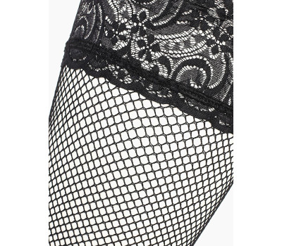 Чулки в мелкую сетку с черной кружевной резинкой (Sense) (S/M) Чулки в мелкую сетку с черной кружевной резинкой (Sense) (S/M)