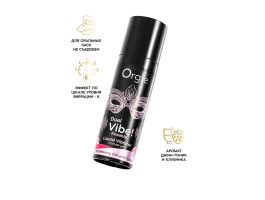 Съедобный гель с эффектом вибрации Orgie DUAL VIBE! Strawberry Gin And Tonic, на водной основе, 15мл