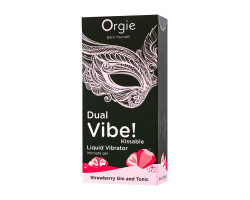 Съедобный гель с эффектом вибрации Orgie DUAL VIBE! Strawberry Gin And Tonic, на водной основе, 15мл-foto4