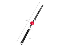 Кляп Anonymo #0303 с отверстиями для воздуха, ABS пластик, красный, 64 см-foto4