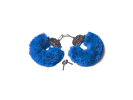 Шикарные наручники с пушистым мехом цвета тихоокеанский синий (Be Mine) (One Size)