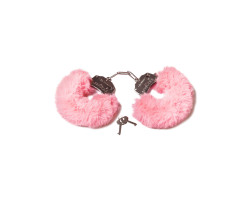 Шикарные наручники с пушистым мехом пастельно розового цвета  (Be Mine) (One Size)