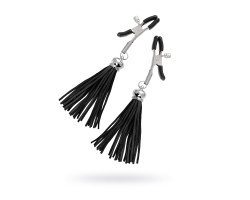 ЗАЖИМЫ НА СОСКИ (ПРИЩЕПКИ) С КИСТОЧКАМИ ИЗ ЗАМШИ (ЧЕРНЫЙ), арт. СН-8201