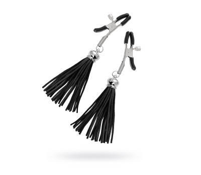 ЗАЖИМЫ НА СОСКИ (ПРИЩЕПКИ) С КИСТОЧКАМИ ИЗ ЗАМШИ (ЧЕРНЫЙ), арт. СН-8201