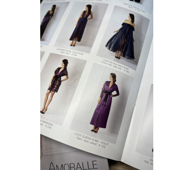 Amoralle Халат фиолетовый S Lace sleeve robe violet 