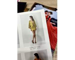 Amoralle Туника из натурального шелка цвета цитрин с синим поясом Citrine Silk Tunic размер S-foto2