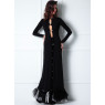 Amoralle  Длинное платье с пуговицами из камней Black Swarovski Cristal Button Robe размер S