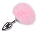 Анальная втулка Alive Metal Anal Fluffly Plug, розовый, S