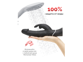 Вибратор Happy Rabbit Realistic с клиторальным стимулятором, черный-foto8