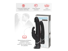 Вибратор Happy Rabbit Realistic с клиторальным стимулятором, черный-foto9