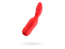 Анальный вибратор TOYFA Black&Red, 10 режимов вибрации, силиконовый, красный, 11,4 см
