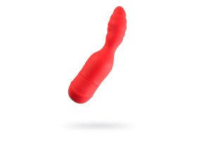 Анальный вибратор TOYFA Black&Red, 10 режимов вибрации, силиконовый, красный, 11,4 см