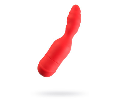 Анальный вибратор TOYFA Black&Red, 10 режимов вибрации, силиконовый, красный, 11,4 см