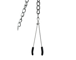 Зажимы для сосков и клитора TOYFA Theatre на цепочке, металл, серебряные-foto3