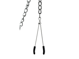 Зажимы для сосков и клитора TOYFA Theatre на цепочке, металл, серебряные-foto3