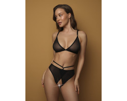 Игривые трусики черные с большим бантом сзади (Easy to love) (S/M (42-44))-foto3