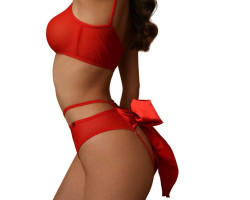 Игривые трусики красные с большим бантом сзади (Easy to love) (L/XL (46-48))-foto2