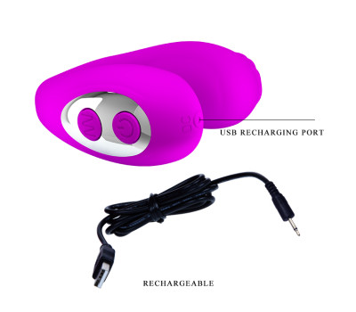 Вибромассажёр MABEL, L 55 мм, D 23x19x18 мм, 7 режимов вибрации, цвет фиолетовый