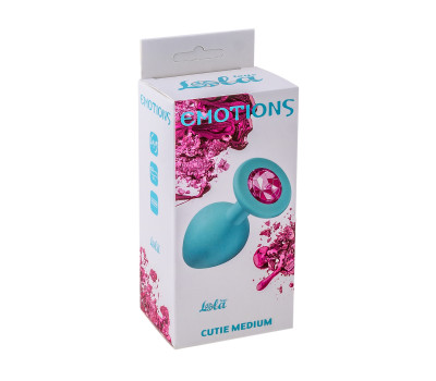 Анальная пробка Emotions Cutie Medium Turquoise pink crystal 4012-03Lola