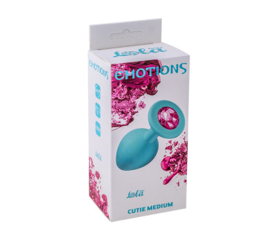 Анальная пробка Emotions Cutie Medium Turquoise pink crystal 4012-03Lola