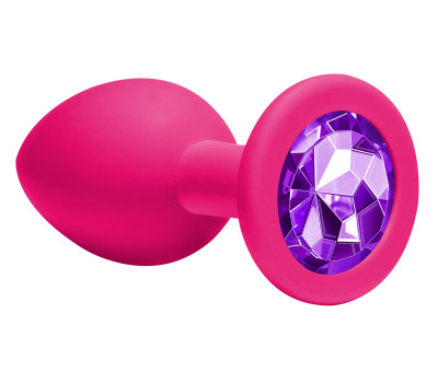 Анальная пробка Emotions Cutie Medium Pink dark purple crystal 4012-02Lola