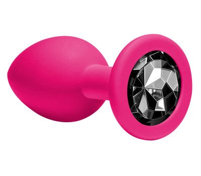 Анальная пробка Emotions Cutie Medium Pink black crystal 4012-01Lola