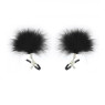 Зажимы на соски Feathered Nipple lamps с черн. мехом