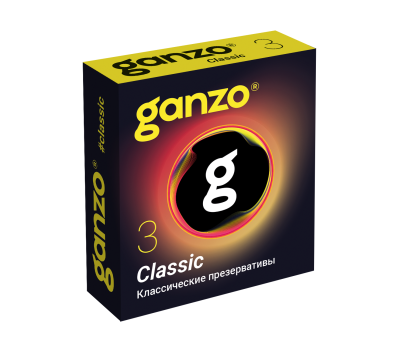 ПРЕЗЕРВАТИВЫ GANZO CLASSIC №3 BLACK EDITION (классические с обильной смазкой) ЧЕРНЫЕ