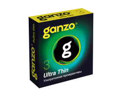 ПРЕЗЕРВАТИВЫ GANZO ULTRA THIN №3 BLACK EDITION (ультратонкие), 3 шт. в упак ЧЕРНЫЕ