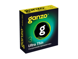 ПРЕЗЕРВАТИВЫ GANZO ULTRA THIN №3 BLACK EDITION (ультратонкие), 3 шт. в упак ЧЕРНЫЕ