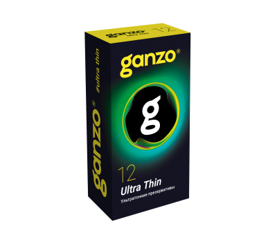 ПРЕЗЕРВАТИВЫ GANZO ULTRA THIN №12 BLACK EDITION (ультратонкие), 12 шт. в упак ЧЕРНЫЕ