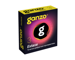 ПРЕЗЕРВАТИВЫ GANZO EXTASE №3 BLACK EDITION (анатомические с точечной и ребристой текстурой) ЧЕРНЫЕ