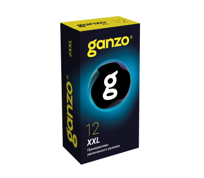 ПРЕЗЕРВАТИВЫ GANZO XXL №12 BLACK EDITION (увеличенного размера) ЧЕРНЫЕ 12 ШТ