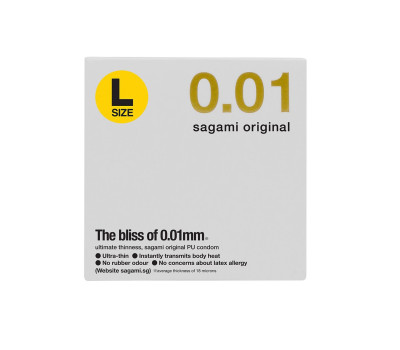 Презервативы Sagami Original 001 L-Size полиуретановые, увеличенного размера, 1 шт.