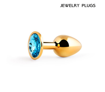 GOLDEN PLUG SMALL (втулка анальная) цвет кристалла голубой, L 72 мм, D 28 мм, ве