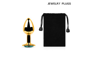 GOLDEN PLUG SMALL (втулка анальная) цвет кристалла голубой, L 72 мм, D 28 мм, ве-foto4