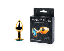 GOLDEN PLUG SMALL (втулка анальная) цвет кристалла голубой, L 72 мм, D 28 мм, ве