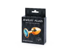 GOLDEN PLUG SMALL (втулка анальная) цвет кристалла голубой, L 72 мм, D 28 мм, ве-foto3